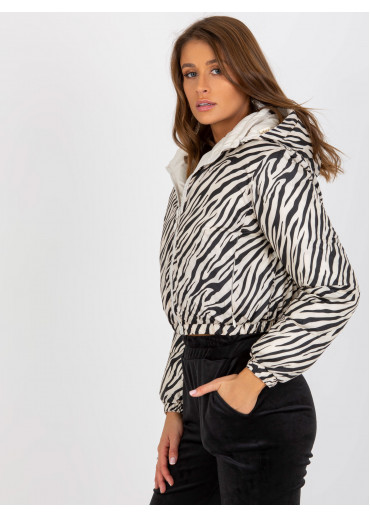 Béžovo hnedá krátka prešívaná bunda