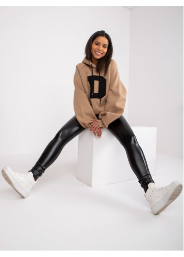 Béžovo hnedá mikina s kapucňou