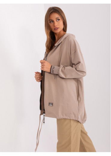 Béžovo hnedá mikina s kapucňou