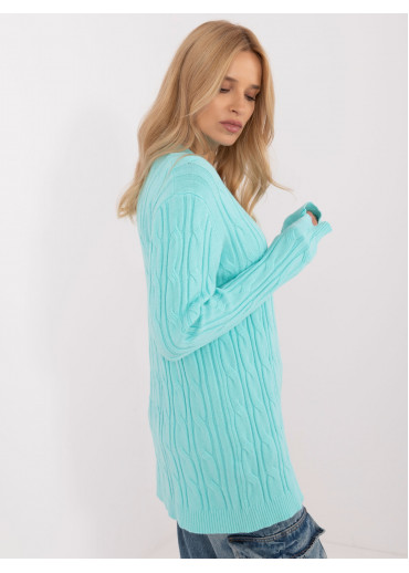 Svetlozelený dámsky predĺžený sveter