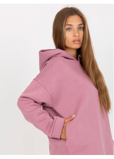 Tmavopúdrovo ružová oversize mikina