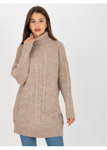 Béžovo hnedý dlhý rolák