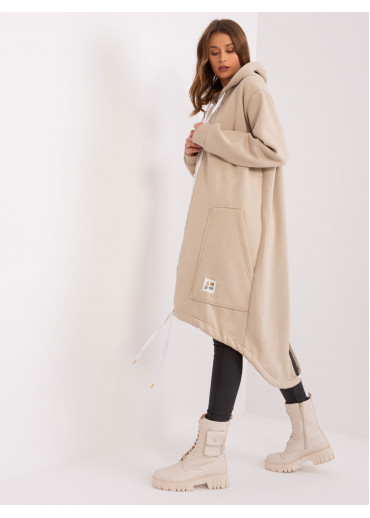 Béžovo hnedá dlhá mikina