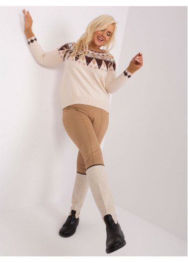 Béžovo hnedý pulóver