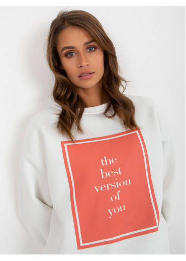 Smotanovo biela mikina s potlačou