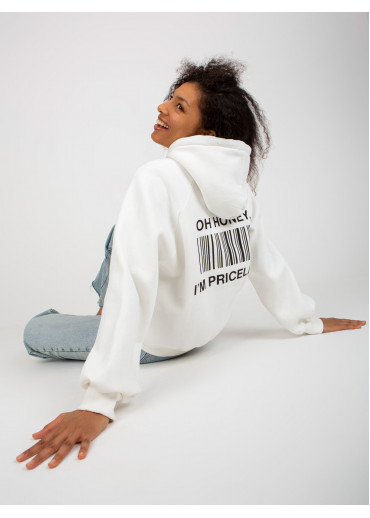 Biela mikina s kapucňou