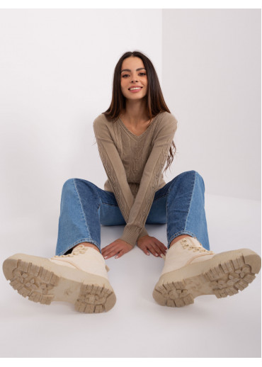 Béžovo hnedý pulóver