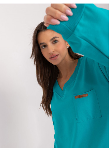 Mätovo zelené dámske tričko s dlhým rukávom