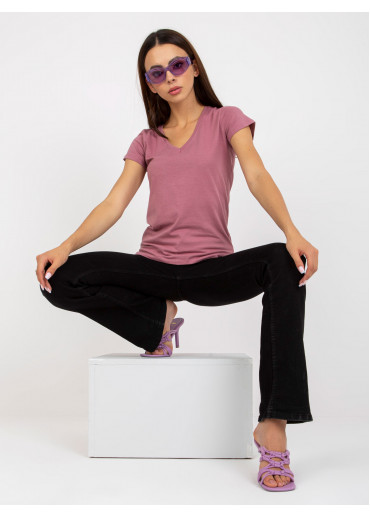 Tmavopúdrovo ružové basic tričko
