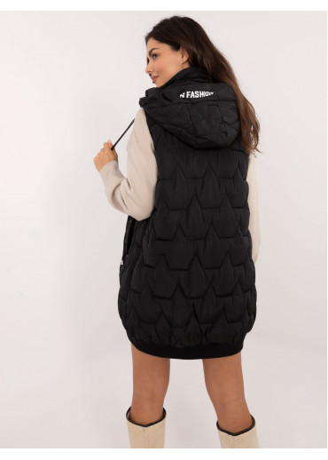 Čierna prešívaná vesta bez rukávov