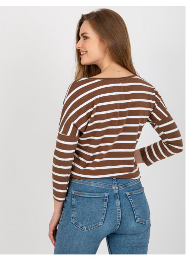 Karamelovo hnedé pruhované tričko