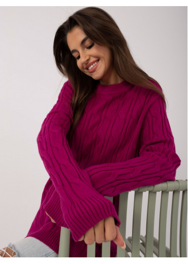 Bordovo červený dámsky predĺžený sveter