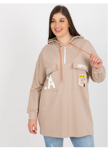 Béžovo hnedá mikina