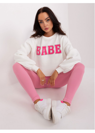 Smotanovo biela mikina s nápisom