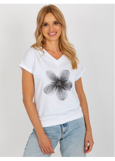 Biele tričko kvet