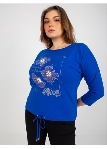 Modré tričko s potlačou