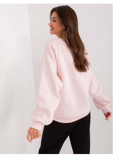 Púdrovo ružová mikina s nápisom