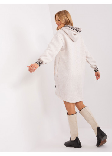 Béžovo hnedá mikinová tunika