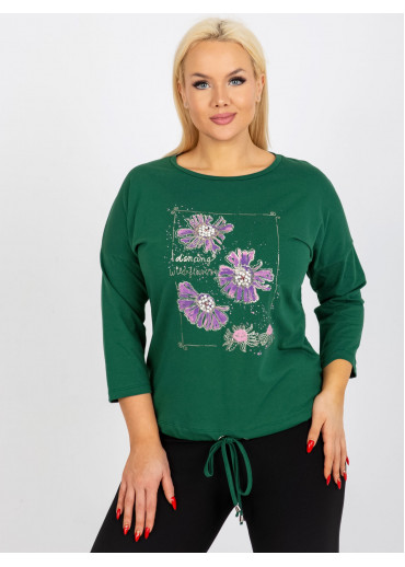 Tmavozelené tričko s potlačou