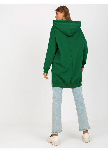 Tmavozelená mikina s kapucňou