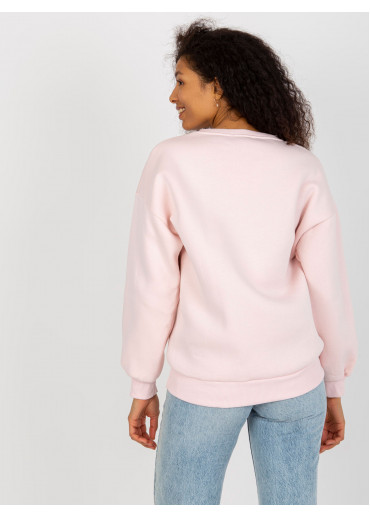 Púdrovo ružová mikina s potlačou