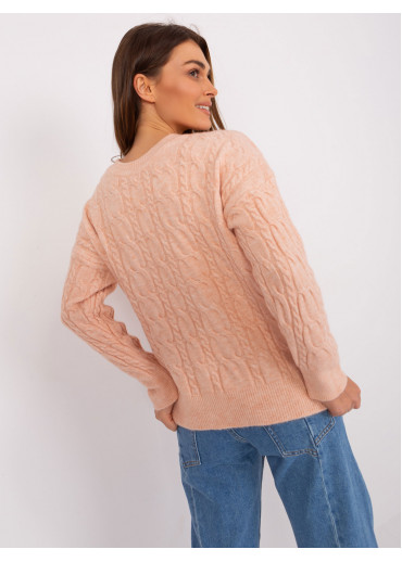 Broskyňovo ružový pulóver