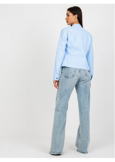 Svetlomodrá koženková bunda