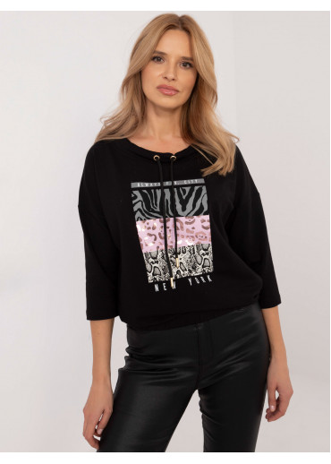 Čierna mikina s potlačou