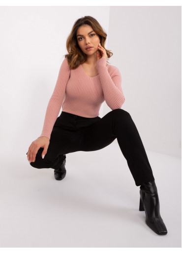 Púdrovo ružový pulóver