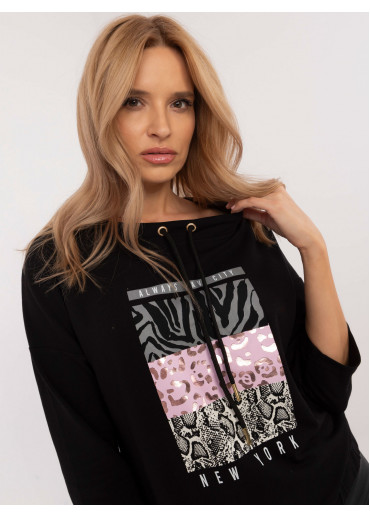 Čierna mikina s potlačou