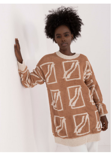 Hnedý dámsky oversize sveter