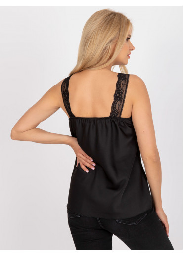 Čierny top s čipkou