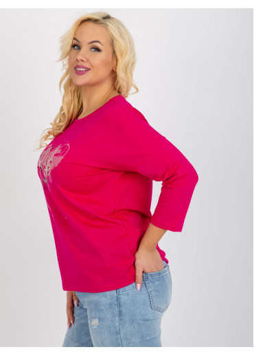 Fuchsiovo ružové tričko s potlačou