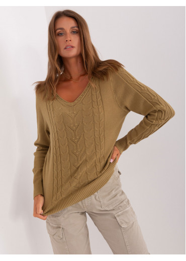 Olivovo zelený pulóver