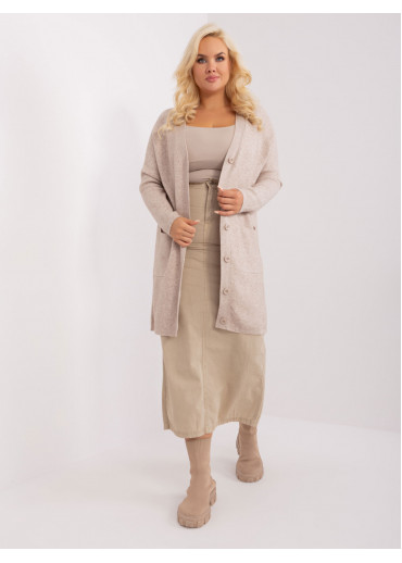 Béžovo hnedý predĺžený sveter