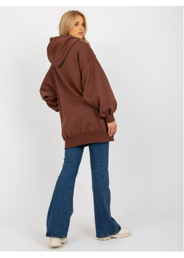 Hnedá predĺžená mikina