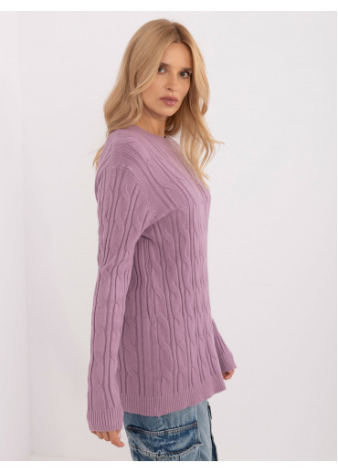 Fialový dámsky predĺžený sveter