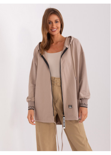 Béžovo hnedá mikina s kapucňou