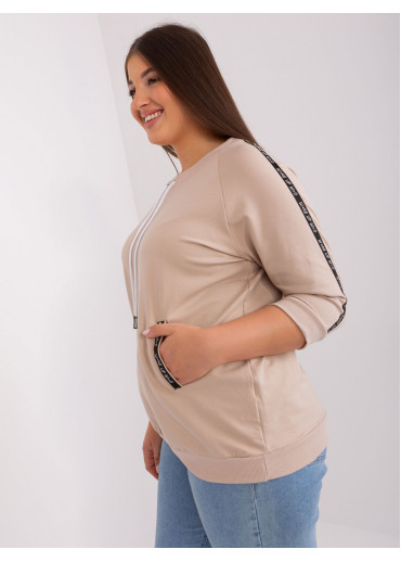 Béžovo hnedé tričko s 3/4 rukávom