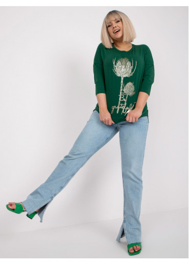 Tmavozelené tričko s potlačou