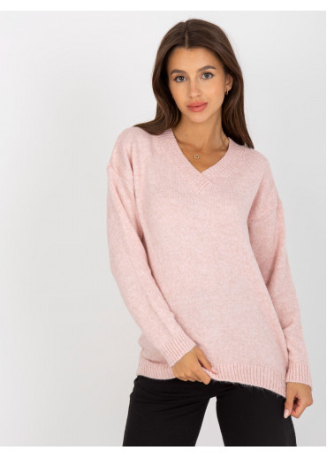 Púdrovo ružový pulóver