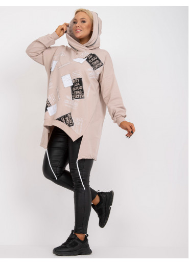 Béžovo hnedá mikina s kapucňou