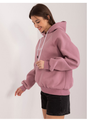 Tmavopúdrovo ružová mikina s kapucňou
