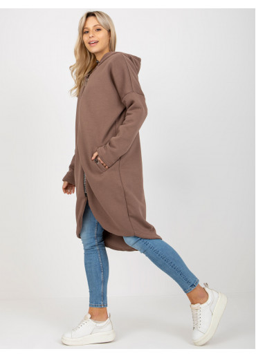 Hnedá predĺžená mikina