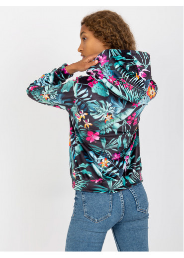 Modrá kvetovaná mikina