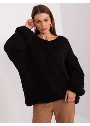 Čierny pletený pulóver