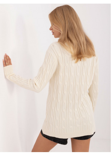 Smotanovo biely dámsky predĺžený sveter