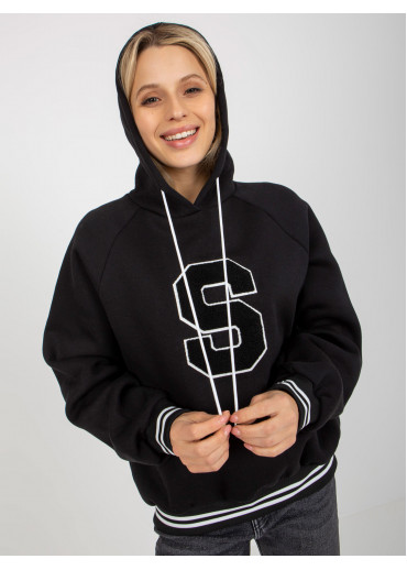 Čierna mikina s kapucňou