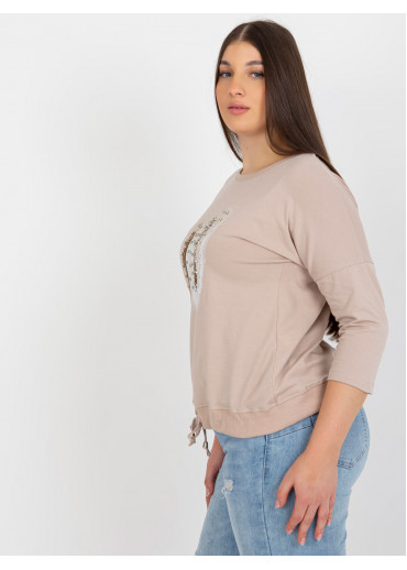 Béžovo hnedé tričko s potlačou