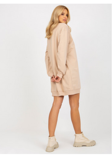 Béžovo hnedá mikinová tunika